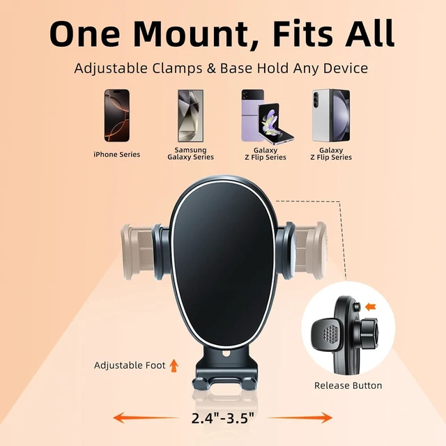 Alt view image 6 of 7 - Phone Holder for Rav4 (2013-2018), 360° Adjustable Dashboard Phone Mount, Hands Free Mobile Holder for Toyota Rav4, Car Mount for iPhone, & Android, Uber Accessories, Car Gifts for Men