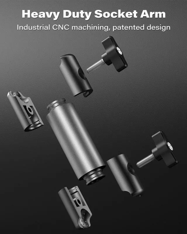 Alt view image 4 of 7 - Heavy Duty Magnetic Cup Phone Holder Mount | Aluminum Arm | Dual Ring N55 Magnets | Fits 3-4 Cup Holders 20mm Ball Joint | Compatible with MagSafe iPhone Smartphones