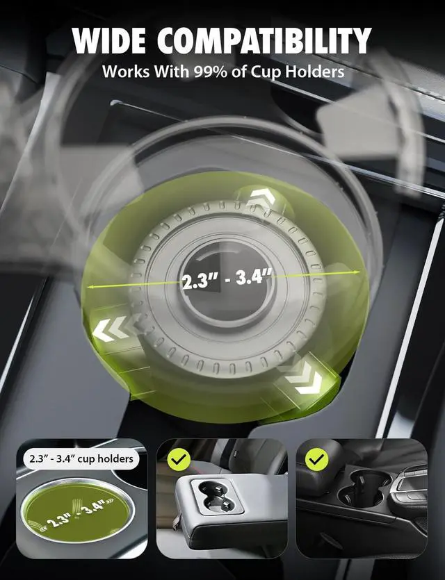 Alt view image 2 of 7 - Cup Holder Phone Mount for Car - TripGrip 2-in-1 Expandable Phone Holder with 360° Rotation & Ultra Stable Folding Support Legs Fits Devices up to 3.5