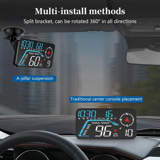 Alt view image 5 of 7 - Head Up Display G12, A Car Head Up Display with Multifunctional Mileage Display, Suitable for All GPS Speedometer Models, USB Plug and Play, Easy Installation