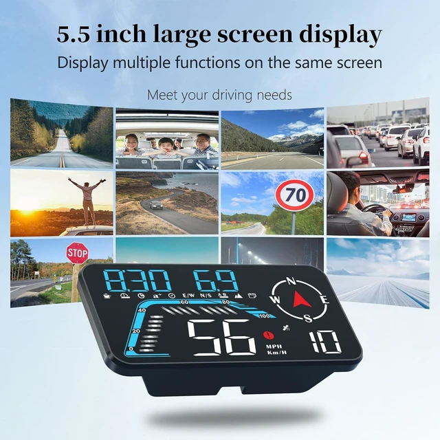 Alt view image 6 of 7 - Head Up Display G12, A Car Head Up Display with Multifunctional Mileage Display, Suitable for All GPS Speedometer Models, USB Plug and Play, Easy Installation