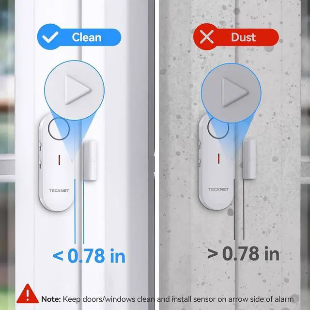 Alt view image 3 of 6 - Door Alarms for Kids Safety, Window Alarm Pool Alarms Door Alarm for Home Security, 2-in-1 Alarm & Chime, 3-Level Volume Control, Wireless Alarm for House Hotel Cars Sheds Caravans (9 Pack)