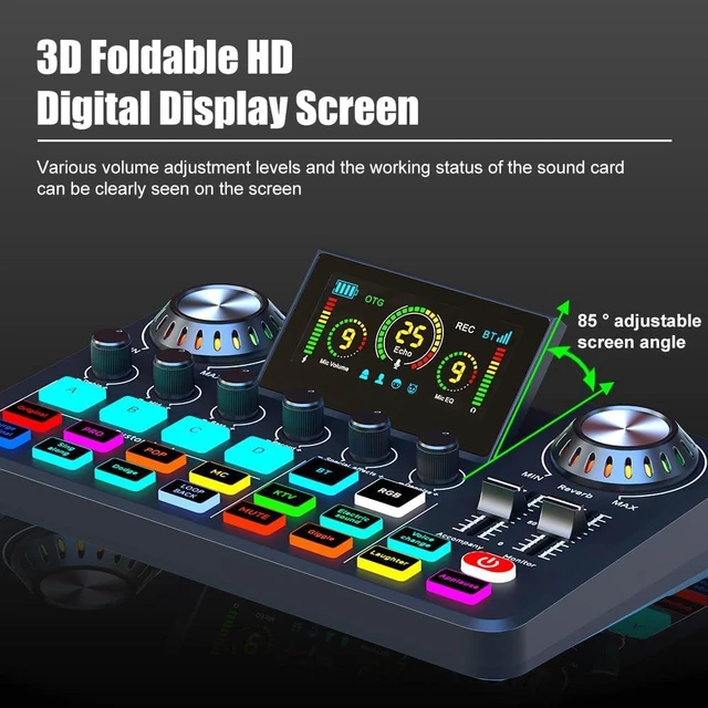 Alt view image 7 of 7 - F668 OTG Audio Mixer Sound Card with Voice Changer & Bluetooth