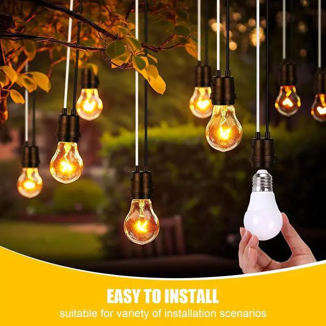 Alt view image 6 of 6 - 50 Pcs Black Pigtail Lamp Holder Light Sockets E26/ E27 Fully Sealed Waterproof Lamp Sockets 250v Temporary Light Bulbs Holder with Wire Cord for Outdoor Garden Patio DIY Illumination