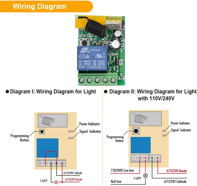 Alt view image 7 of 7 - Wireless Remote Control Switch 12V 10A 433MHz RF Relay