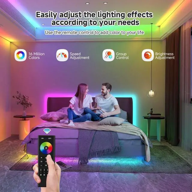 Alt view image 4 of 7 - 2.4G WiFi SPI RGB LED Controller DR03W & RC03RF RF Remote Set | Control by Smart Life/Tuya APP/Alexa/Google Home, Support WS2812B WS2811 WS2813 WS2815 etc LED Strip STA Mode