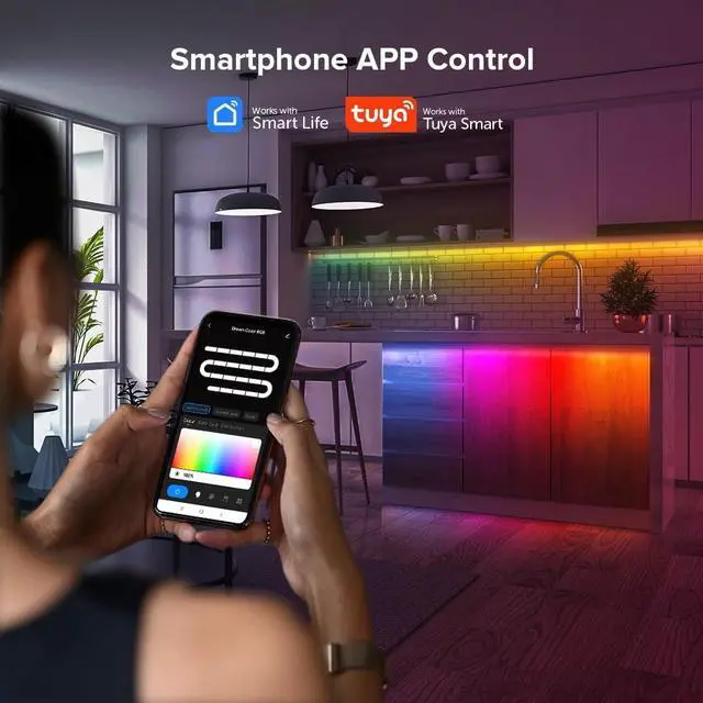 Alt view image 7 of 7 - 2.4G WiFi SPI RGB LED Controller DR03W & RC03RF RF Remote Set | Control by Smart Life/Tuya APP/Alexa/Google Home, Support WS2812B WS2811 WS2813 WS2815 etc LED Strip STA Mode