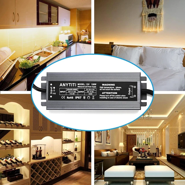 Alt view image 5 of 6 - 150W 12V IP67 Waterproof LED Power Supply for Outdoor LED Lights