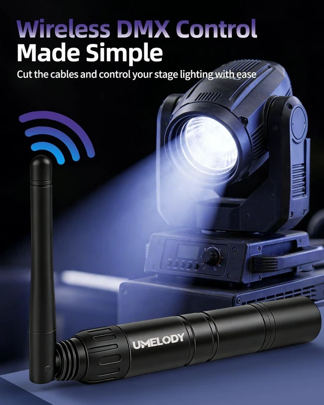 Alt view image 2 of 7 - Wireless DMX512 Transmitter & Receiver Kit 2.4GHz Stage Lighting Control, 1 Transmitter + 3 Receivers, 7 ID Groups, 126 Channels for DJ/Party/Club/Disco