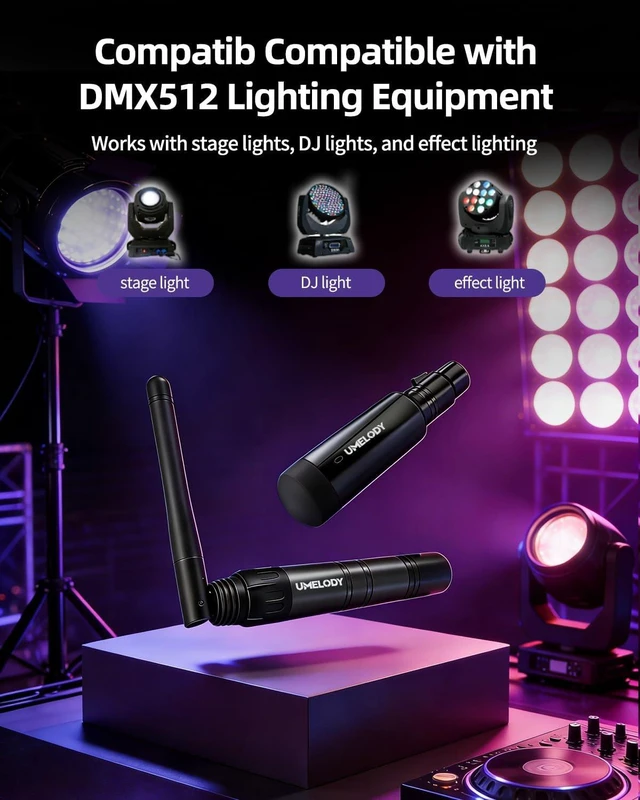 Alt view image 7 of 7 - Wireless DMX512 Transmitter & Receiver Kit 2.4GHz Stage Lighting Control, 1 Transmitter + 3 Receivers, 7 ID Groups, 126 Channels for DJ/Party/Club/Disco