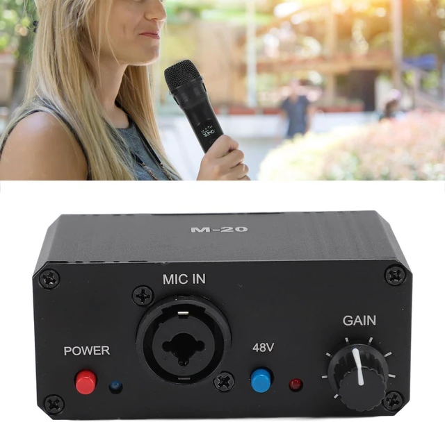Alt view image 7 of 7 - 48V Microphone Preamp with XLR Output, Mini Booster for Dynamic & Condenser Mics