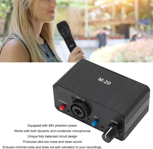 Alt view image 3 of 7 - 48V Microphone Preamp with XLR Output, Mini Booster for Dynamic & Condenser Mics
