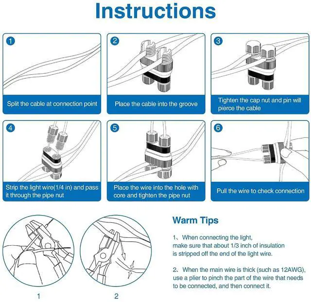 Alt view image 4 of 6 - SUNVIE Fastlock2 Low Voltage Wire Connector Landscape Lighting Connectors 14-18 Gauge Waterproof Low Voltage Connectors Outdoor Landscape Wire Connector for Garden Yard Path Lights, 24 Pack
