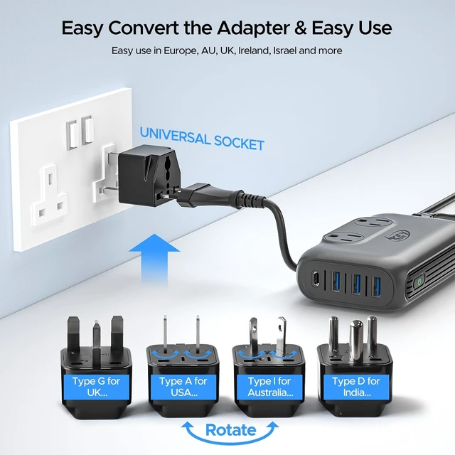 Alt view image 6 of 7 - 230-Watt 220V to 110V Step Down Voltage Converter