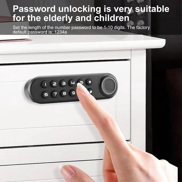 Alt view image 3 of 7 - Fingerprint Cabinet Lock, Smart Biometric Password Lock with USB Key No APP