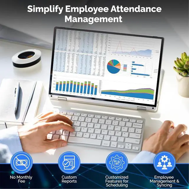 Alt view image 6 of 6 - T349 Time Clock for Small Business | No Monthly Fees Clock in Machine for Employees | Time Card Machine | Time Clock Punch Machine | Timeclocks Small Business | Easy Employee Reporting!
