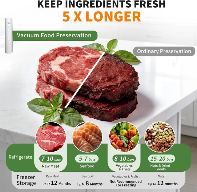 Alt view image 3 of 7 - Compact Handheld Vacuum Sealer for Food, USB Rechargeable