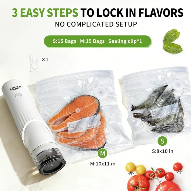 Alt view image 4 of 7 - Compact Handheld Vacuum Sealer for Food, USB Rechargeable