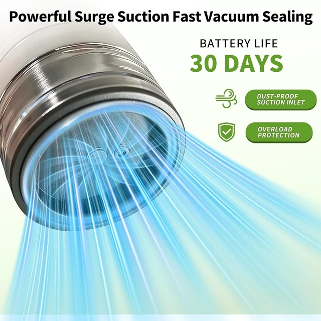 Alt view image 5 of 7 - Compact Handheld Vacuum Sealer for Food, USB Rechargeable