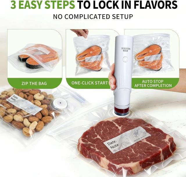 Alt view image 6 of 7 - Compact Handheld Vacuum Sealer for Food, USB Rechargeable