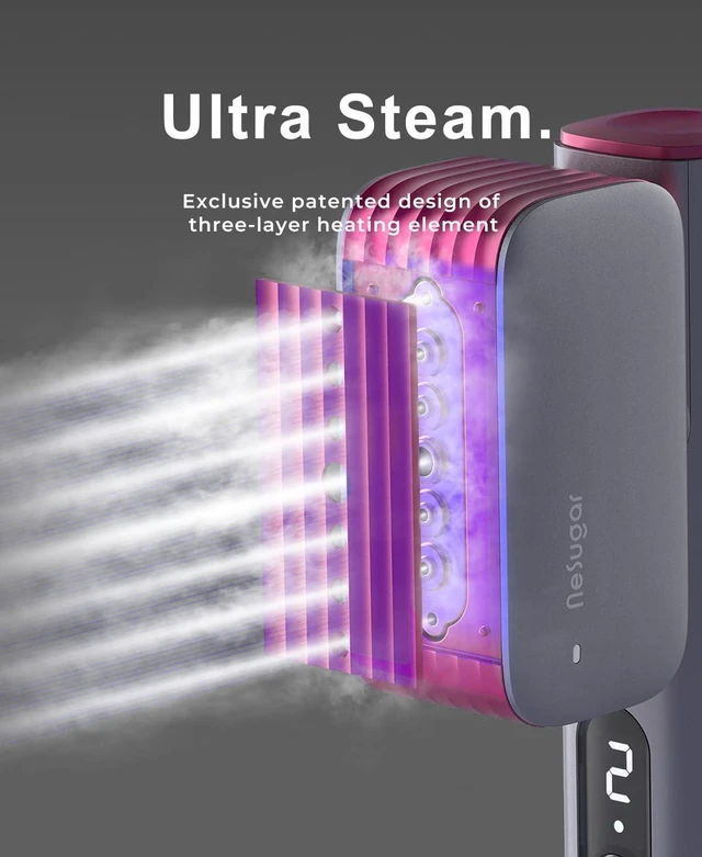 Alt view image 4 of 7 - Nesugar G2 Pro Global Travel Steamer for Clothes,Pink