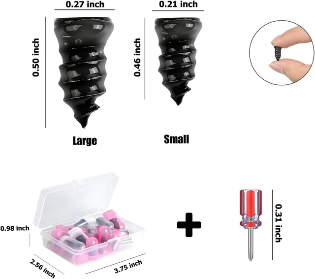 Alt view image 2 of 7 - Tire Repair Rubber KitScrew in Tire Plugs Heavy Duty, Vacuum Spiral Screws, No Jack Flat Tire Tool for Car/Truck/SUV/Motorcycle/Tractor/ATV/Bicycle Universal Plugs with Box, 2 Sizes (60)