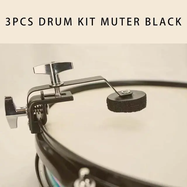 Alt view image 2 of 6 - 3PCS Metal Drum Damper Mute Silencer Black Drum Damper Mute Silencer For Snare Drum 12 Inches & 14 Inches & 16 Inches