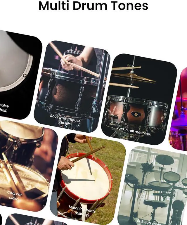 Alt view image 6 of 7 - Electronic Drum Set PocketDrum2 MAX, Air Drum Sticks & Pedals & Bluetooth Adapter, Play Drum Anywhere Anytime, 8 Tones and USB Midi Teens Adult Drummer Gift (Earphone Included)