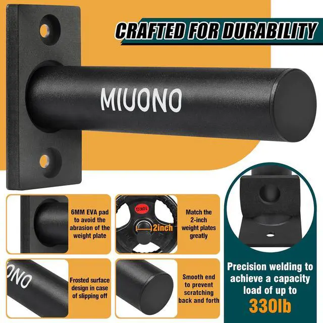 Alt view image 2 of 7 - Weight Plate Holder, Wall Mounted Weight Rack Storage for Weight Plates, Home Gym Organizer
