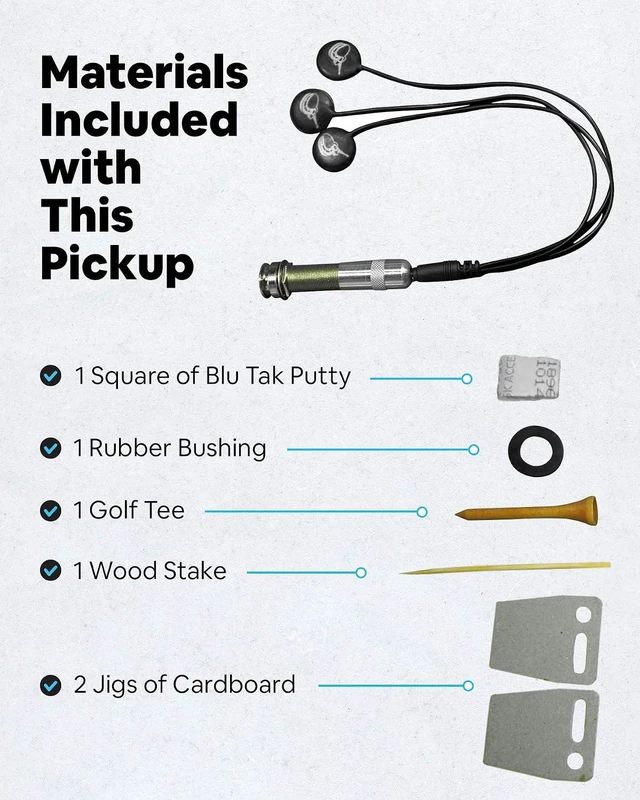 Alt view image 3 of 4 - Passive Piezo Acoustic Pickup EP001K