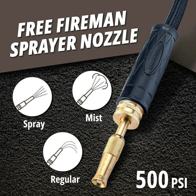 Alt view image 6 of 7 - Hydrosteel PRO Heavy-Duty Metal Garden Hose, 50 Ft, with Brass Nozzle