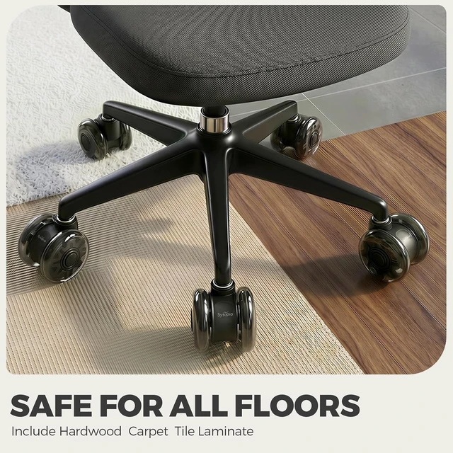 Alt view image 7 of 7 - 3-Inch Office Chair Wheels Set of 5 Quiet & Smooth 11x22mm Universal Casters for Gaming Chairs, Heavy-Duty 1000 lbs Support, Hardwood & Carpet (Black)