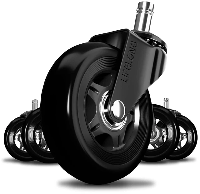 Main image of Heavy Duty Office Chair Wheels Replacement, 5-Pack, Fits 98%