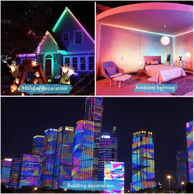 Alt view image 7 of 7 - 32.8ft 24V Addressable RGB LED Strip Light, WS2811 IC, 600 LEDs