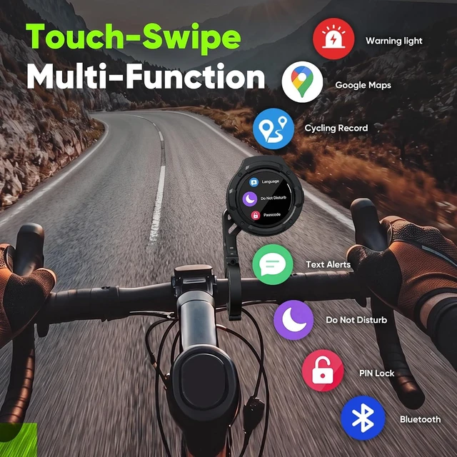 Alt view image 6 of 7 - FUYU GPS Bike Computer, 1.43" AMOLED Touchscreen, Google Maps Navigation & Call Alerts, IP69K