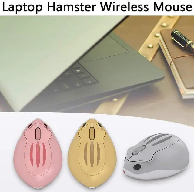 Alt view image 2 of 7 - SOEWIOU 2.4GHz Wireless Mouse Cute Hamster Shape Less Noice Portable Mobile Optical 1200DPI USB Mice Cordless Mouse for PC Laptop Computer Notebook MacBook Kids Girl Men Women Adults Gift (Yellow)