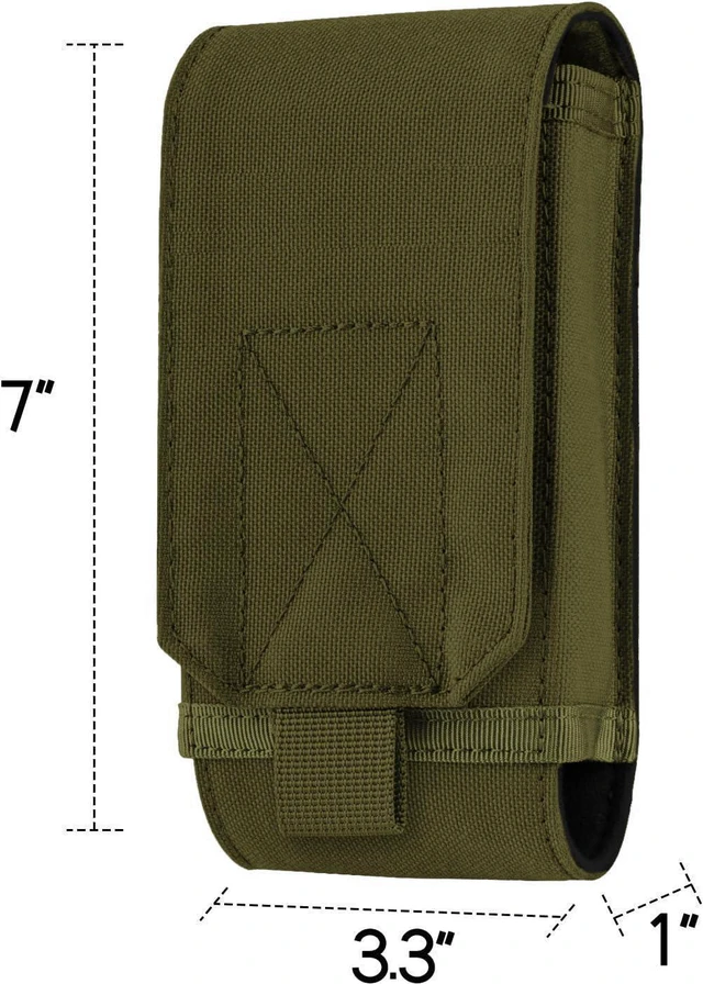 Alt view image 11 of 14 - SOEWIOU Army Camo Molle Bag for Mobile Phone Belt Pouch Holster Cover Case Size L, Green