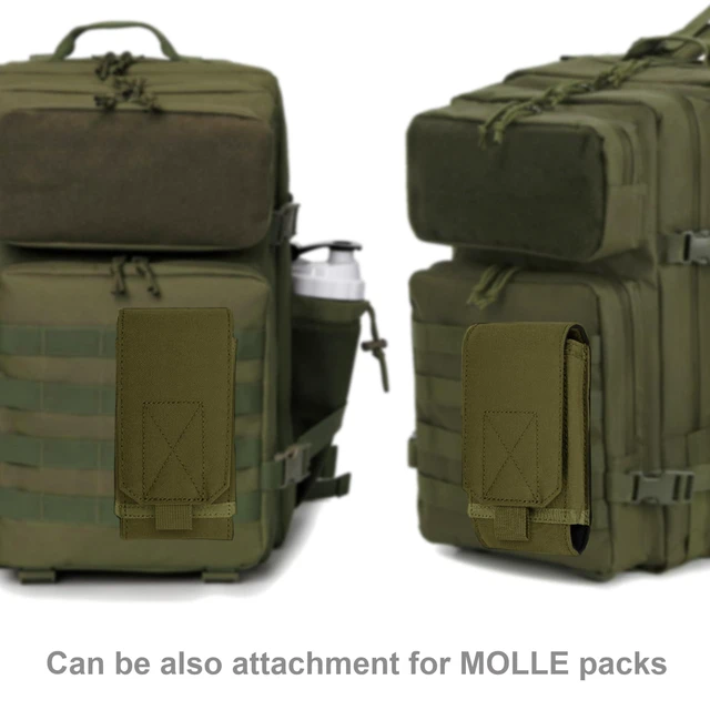 Alt view image 14 of 14 - SOEWIOU Army Camo Molle Bag for Mobile Phone Belt Pouch Holster Cover Case Size L, Green