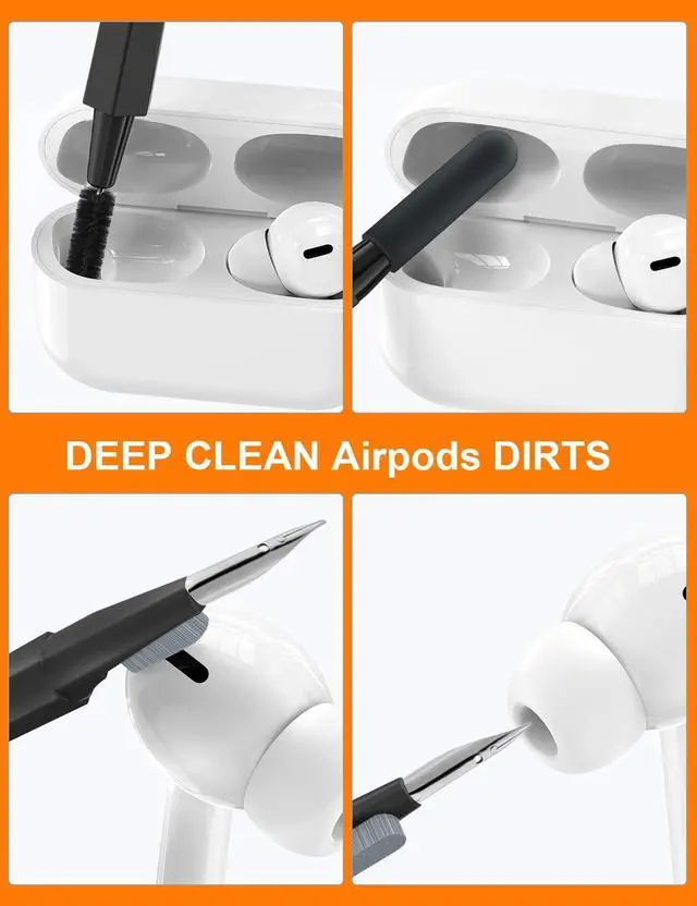 Alt view image 3 of 14 - SOEWIO Keyboard Cleaner Kit, Electronics Cleaning Kit with Retractable Big Brush, Portable, 20 in 1 Multi-Tool Kit for Phones, Tablet, Computer, PC Monitor,TV Camera Lens with 2.5ml Mist Spray (Black)