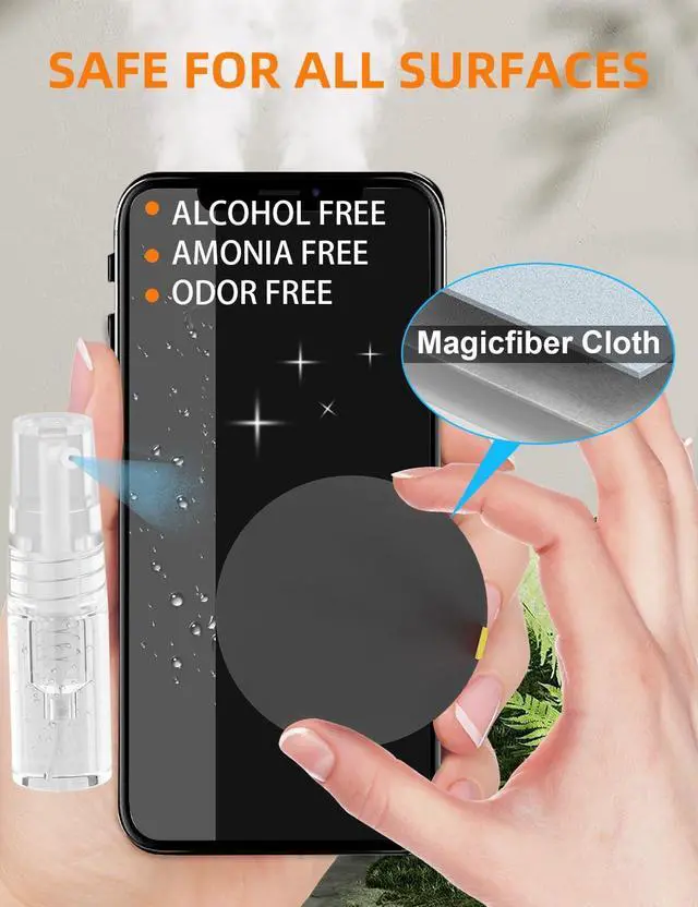 Alt view image 5 of 14 - SOEWIO Keyboard Cleaner Kit, Electronics Cleaning Kit with Retractable Big Brush, Portable, 20 in 1 Multi-Tool Kit for Phones, Tablet, Computer, PC Monitor,TV Camera Lens with 2.5ml Mist Spray (Black)