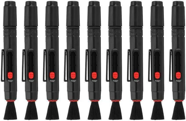 Main image of SOEWIOU Camera Dusting Brush, Multifunction Cleaning Brush Keyboard Lens Pen Screen Lens Cleaner for Vinyl Records, LP Scan, SLR & Computer Screens,9 Pcs Red