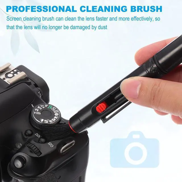 Alt view image 4 of 12 - SOEWIOU Camera Dusting Brush, Multifunction Cleaning Brush Keyboard Lens Pen Screen Lens Cleaner for Vinyl Records, LP Scan, SLR & Computer Screens,9 Pcs Red