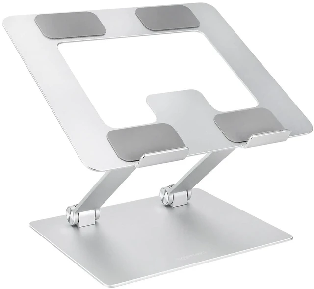 Alt view image 7 of 13 - SOEWIOU Sturdy and Portable Ergonomic Laptop Stand for Desk, Adjustable Riser, Fits all Laptops and Notebooks up to 17.3 Inch, Silver, 10 x 8.7 x 6 in