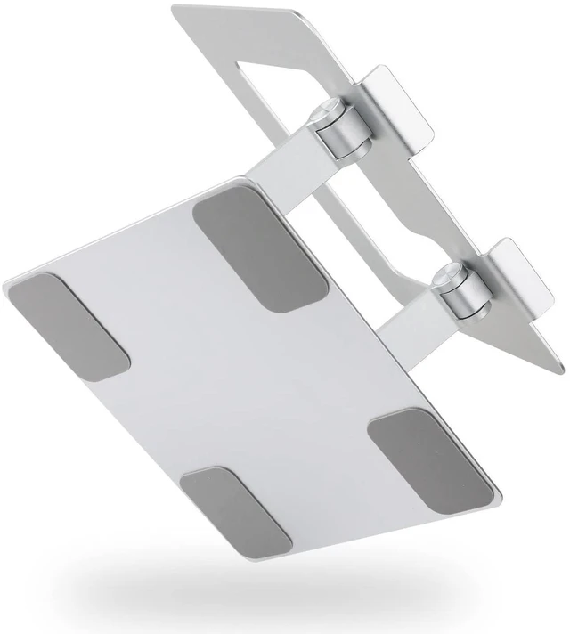 Alt view image 10 of 13 - SOEWIOU Sturdy and Portable Ergonomic Laptop Stand for Desk, Adjustable Riser, Fits all Laptops and Notebooks up to 17.3 Inch, Silver, 10 x 8.7 x 6 in