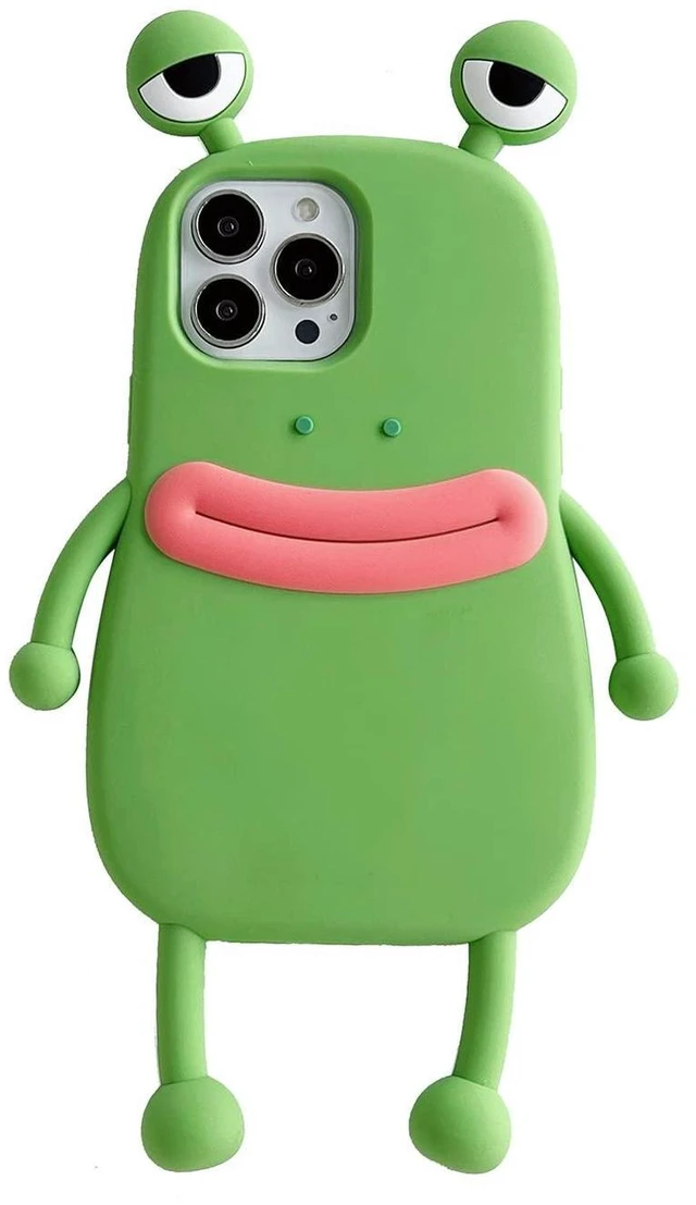 Alt view image 8 of 14 - SOEWIOU Ugly Case Compatible with iPhone 16 Pro Max, Kawaii Phone Case 3D Cartoon Cute Frog Soft Silicone Unique Fun Cover Slim Fit Anti-Drop Protector for Women Girls Green