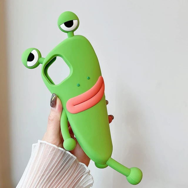 Alt view image 10 of 14 - SOEWIOU Ugly Case Compatible with iPhone 16 Pro Max, Kawaii Phone Case 3D Cartoon Cute Frog Soft Silicone Unique Fun Cover Slim Fit Anti-Drop Protector for Women Girls Green