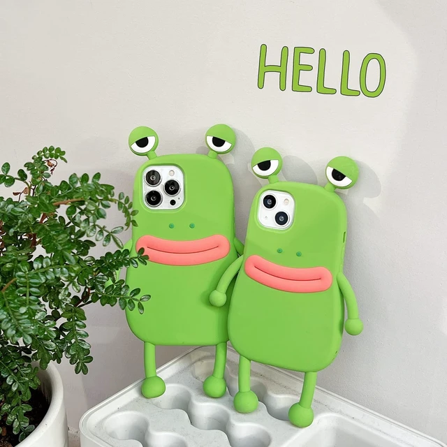 Alt view image 14 of 14 - SOEWIOU Ugly Case Compatible with iPhone 16 Pro Max, Kawaii Phone Case 3D Cartoon Cute Frog Soft Silicone Unique Fun Cover Slim Fit Anti-Drop Protector for Women Girls Green