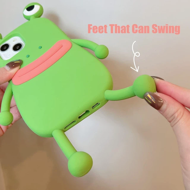 Alt view image 13 of 14 - SOEWIOU Ugly Case Compatible with iPhone 16 Pro Max, Kawaii Phone Case 3D Cartoon Cute Frog Soft Silicone Unique Fun Cover Slim Fit Anti-Drop Protector for Women Girls Green