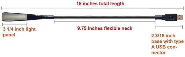 Alt view image 6 of 14 - SOEWIOU USB Reading Lamp with 14 LEDs Dimmable Touch Switch and Flexible Gooseneck for Notebook Laptop, Desktop, PC and MAC Computer + On/Off Setting (14 LED, Black)