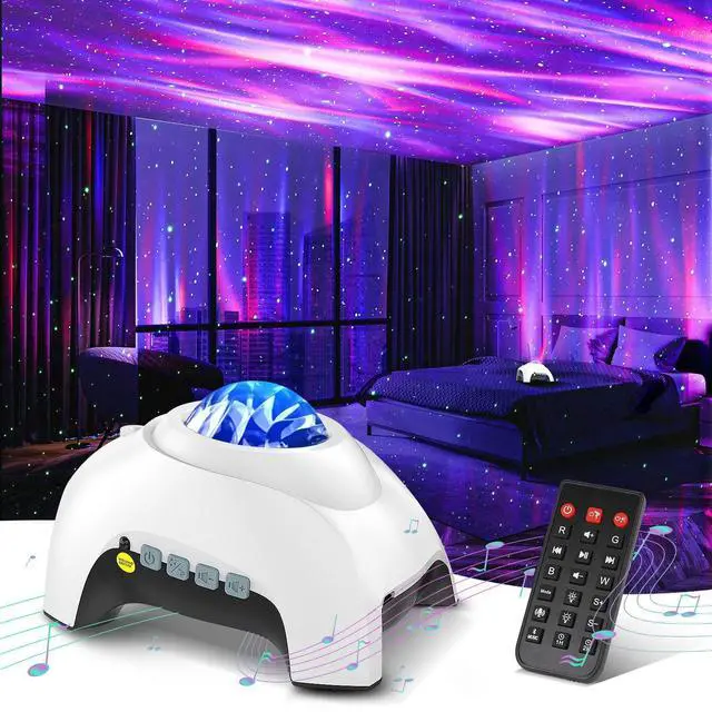 Main image of Northern Galaxy Light Aurora Projector with 33 Light Effects, Night Lights LED Star Projector for Bedroom Nebula Lamp, Remote Control, White Noises, Bluetooth Speaker for Parties(White)